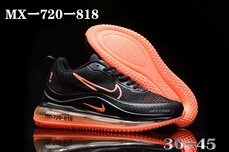 2020 Women Nike Air Max 720-818 Black Orange Sole Shoes